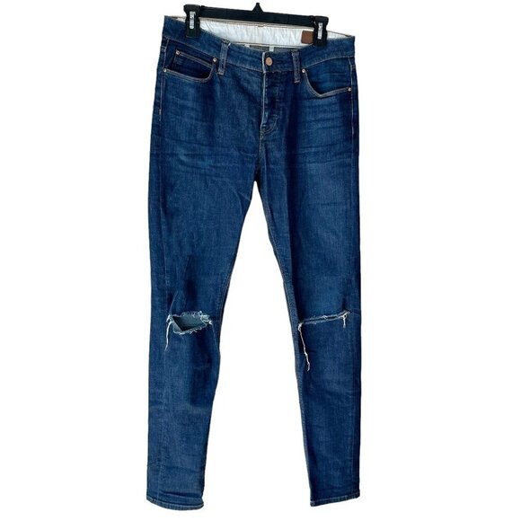 ASOS Jeans Distressed Button‎ Fly 30 Excellent Condition Medium Blue Denim - Picture 1 of 9